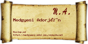 Medgyesi Adorján névjegykártya